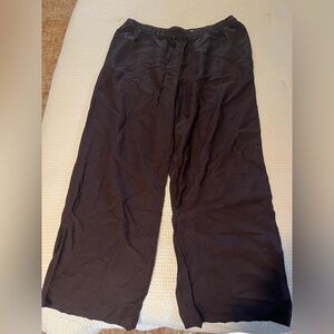 Dark Brown Linen Blend Trousers from H&M. Never worn